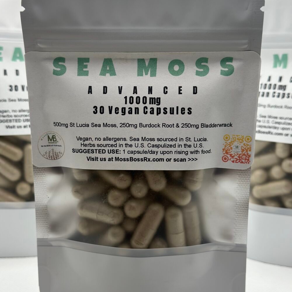 Sea Moss with Bladderwrack and Burdock Root CAPSULES 750mg (30 ct)