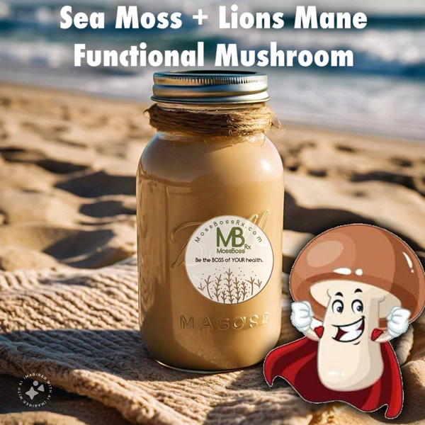 FOCUS: Sea Moss Gel + Lion's Mane Functional Mushroom. Plain or with Organic Fruit