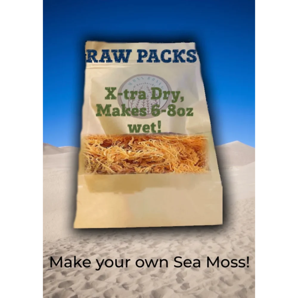 Sea Moss RAW - 4 Easy Steps to make at a Fraction of the Cost than our Pre-Made! - Xtra dry Gold, Xtra potent. 6-8oz wet which makes 1-2 full 16oz jars!