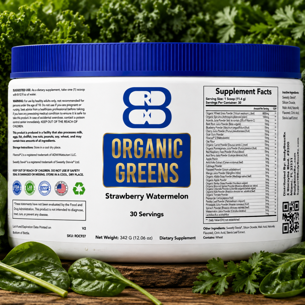 Organic Greens Premium (Strawberry/Watermelon Flavor)  -  30 Servings